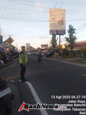 Polsek Baturiti Tingkatkan Keamanan Melalui Pelaksanaan Strong Point pagi