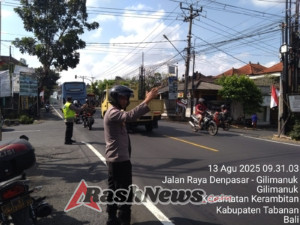 Polsek Kerambitan Fokuskan Personil untuk Pengawasan dan Pengaturan Lalu-lintas Pada Strong Point yang ditentukan.