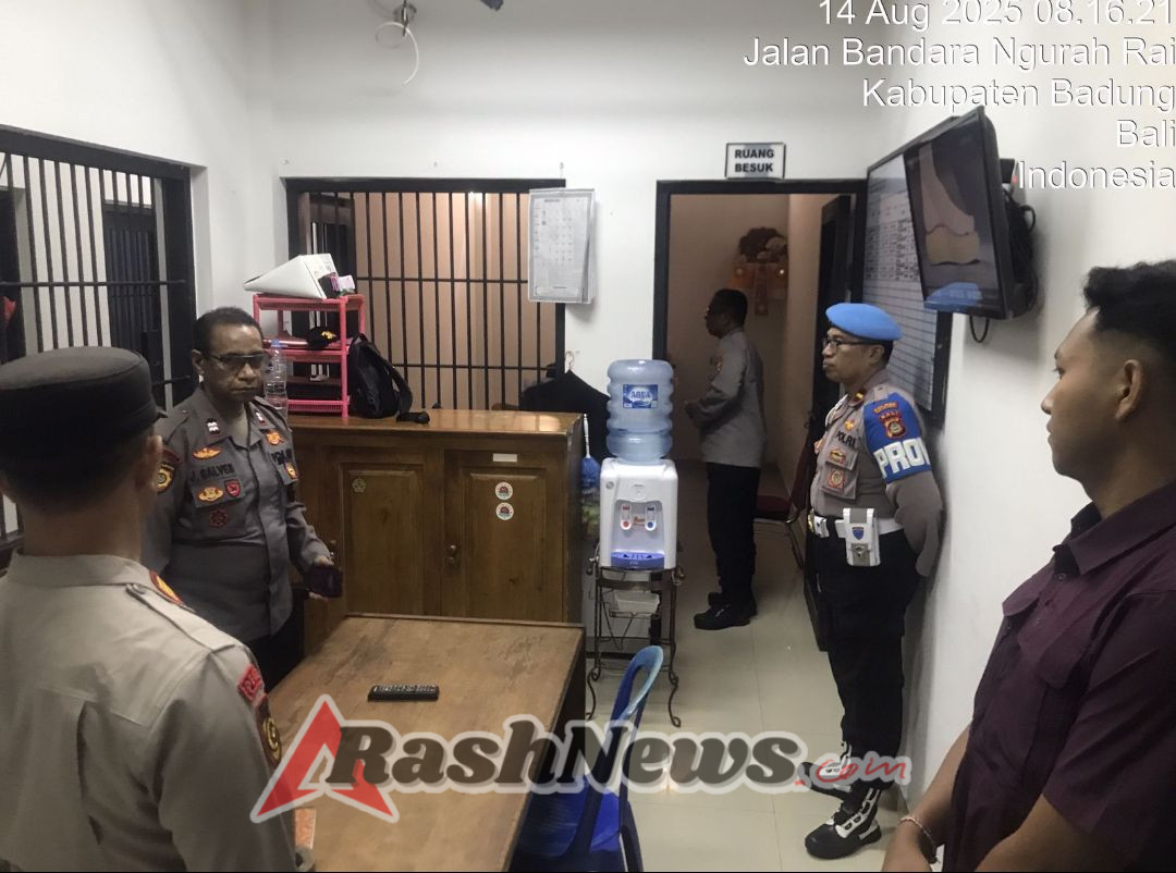 Kapolres Bandara Ngurah Rai Kontrol Ruang Tahanan, Pastikan Keamanan dan Kesehatan Tahanan