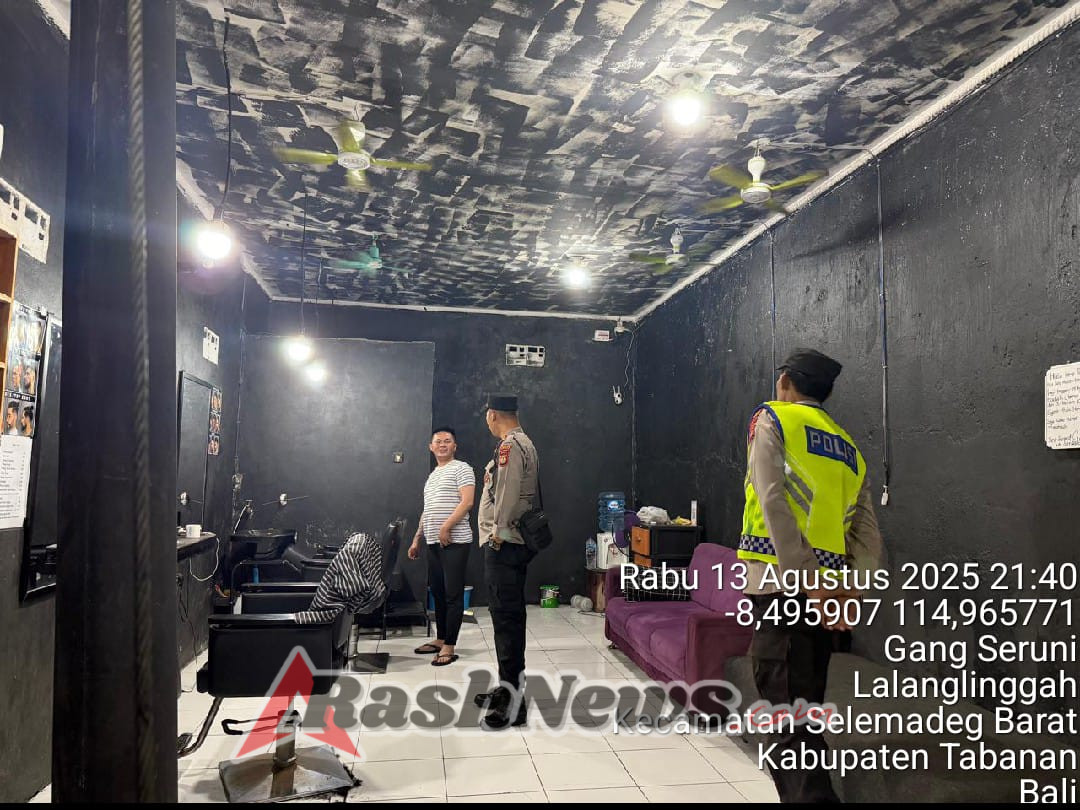 Cegah Aksi Kriminal, Polsek Selemadeg Barat Laksanakan Patroli Malam