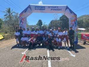 Berikut Dukungan Penuh Pada Desa Tulakadi, Satgas Pos Salore Hadiri Kegiatan Lomba Gerak Jalan 17 Km
