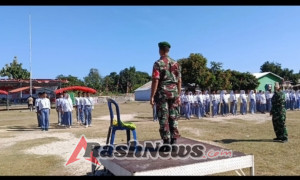 Latihan Paskibra Bersama Babinsa Berjalan Lancar di Malaju
