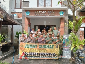 Polresta Denpasar Gelar “Jum’at Curhat” Bersama Linmas Desa Peguyangan Kaja