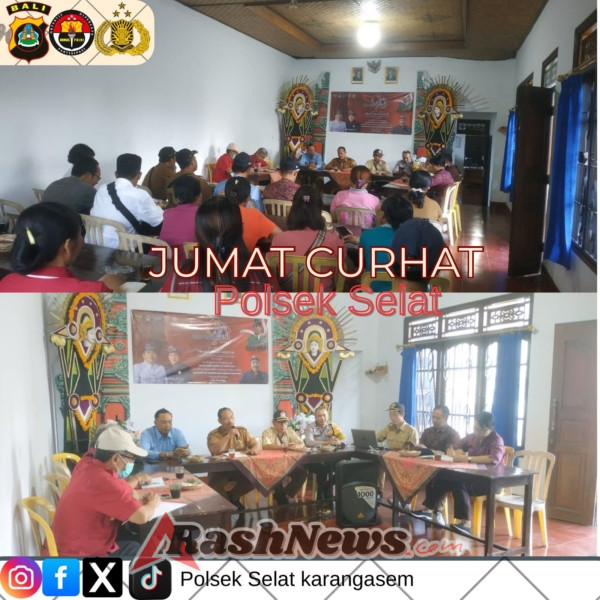 Polsek Selat melaksanakan giat Jumat Curhat sambangi Tokoh Masyarakat.
