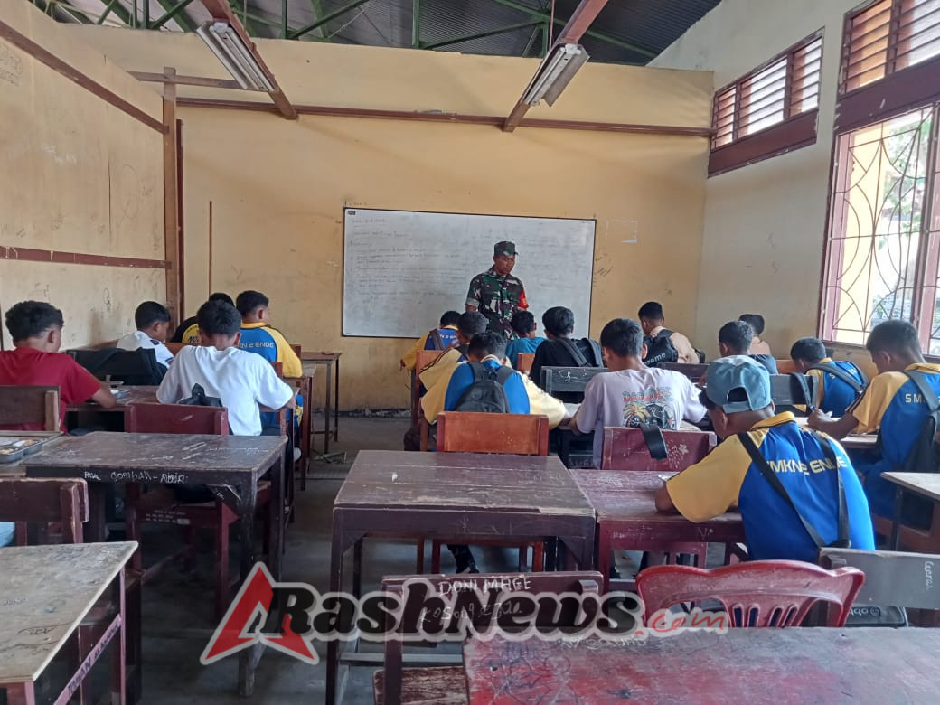 Babinsa Serda Damianus Kerhi Pastikan Pelaksanaan Makan Bergizi Gratis di Kabupaten Ende