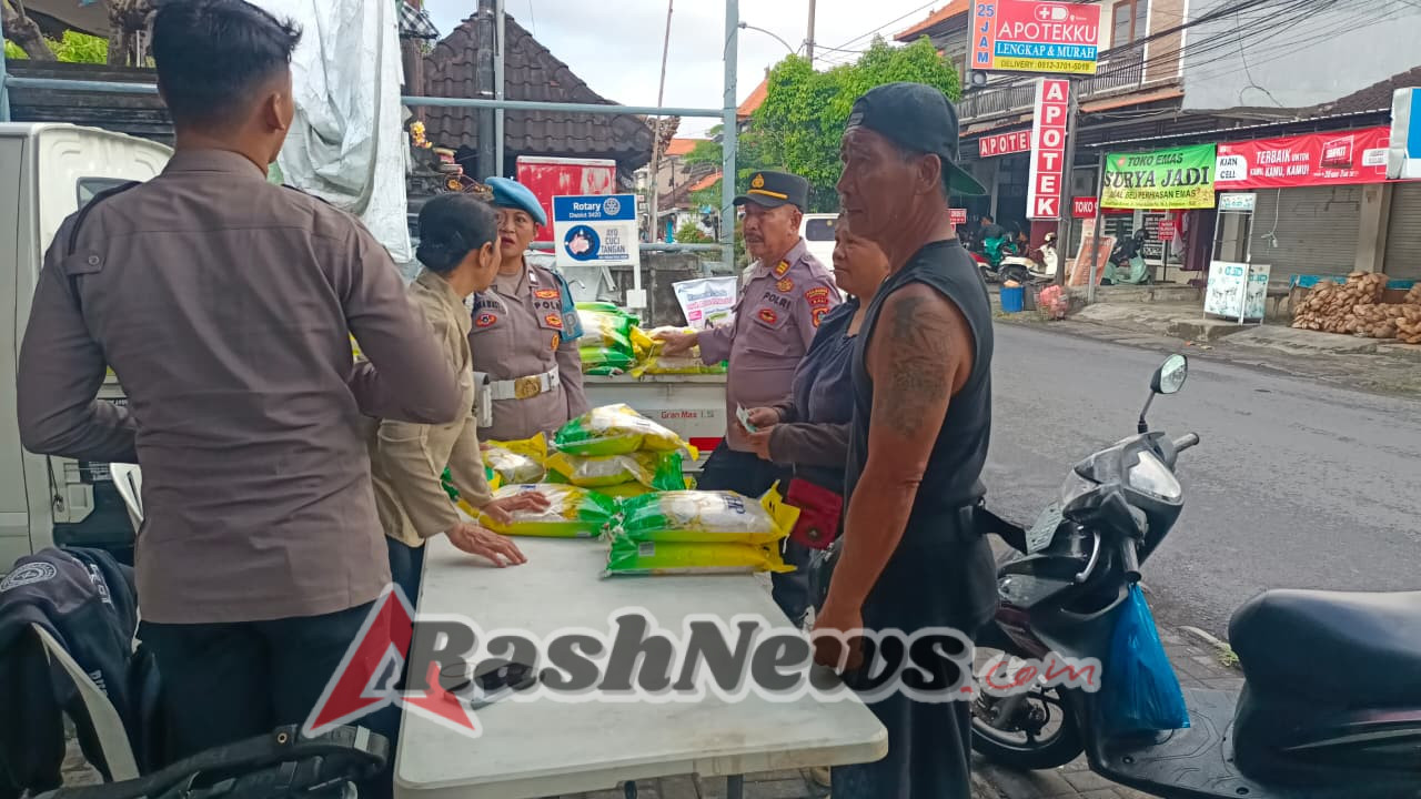 Polsek Denpasar Selatan Gelar Gerakan Pangan Murah di Dua Titik, Salurkan 2 Ton Beras SPHP