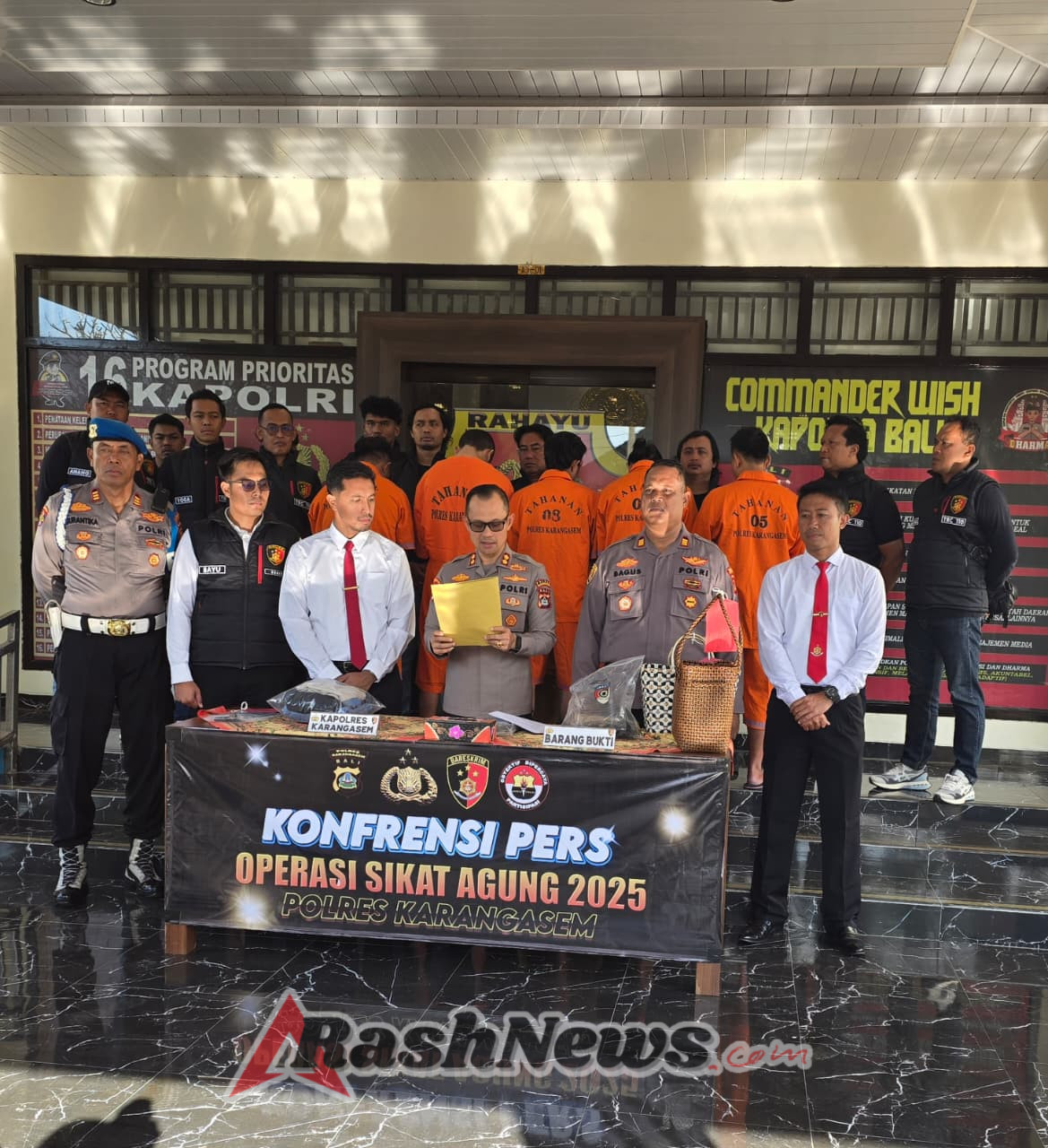 Kasipropam AKP I Nyoman Surantika Pimpin Pengamanan Press Release Polres Karangasem