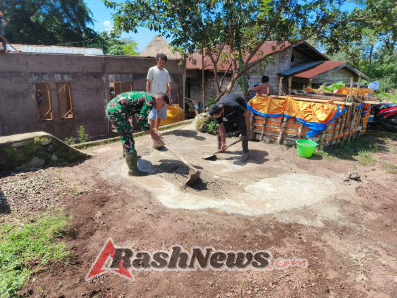 TNI dan Warga Bersinergi dalam Karya Bakti di Kecamatan Lio Timur