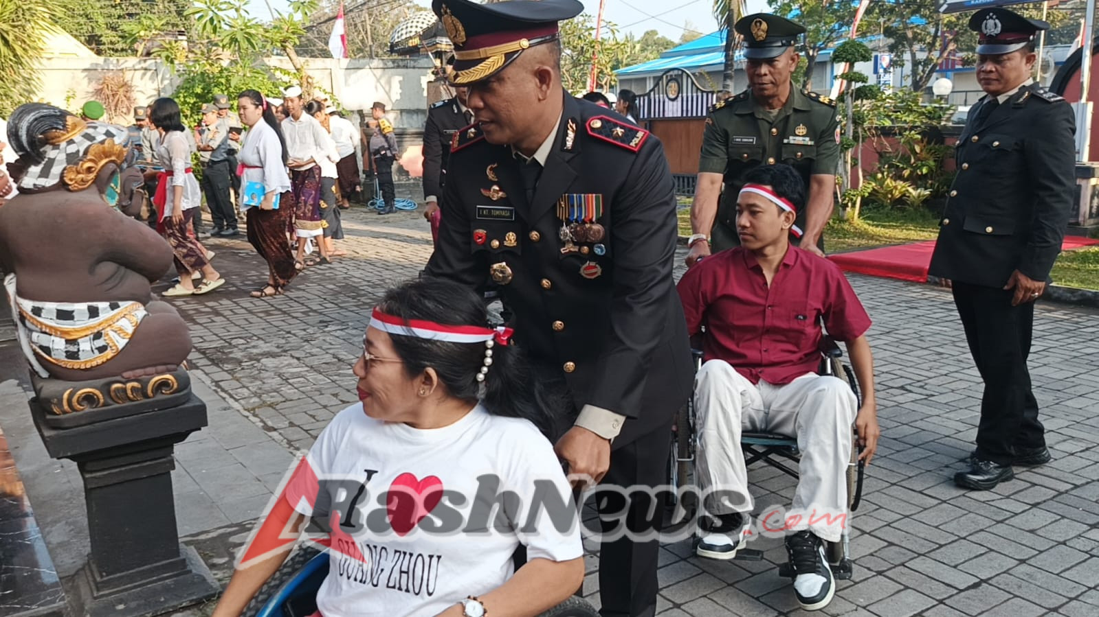 Forkopimcam, Pelajar dan Warga Disabilitas Meriahkan Upacara HUT RI ke -80 di Polsek Denpasar Timur