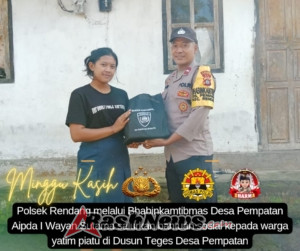 Melalui Bhabinkamtibmas Polsek Rendang Salurkan Bantuan Sosial Buku Alat Tulis Menyasar Anak Yatim Piatu