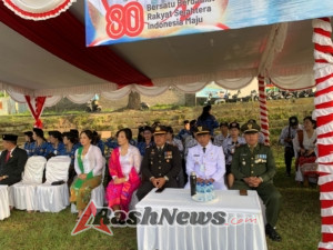 Polsek Bebandem Ikuti Upacara HUT RI di Kecamatan Bebandem