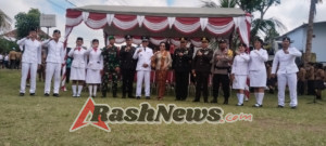 Sinergi TNI dan Warga, Babinsa Yangapi Ikut Serta dalam Upacara HUT RI ke-80