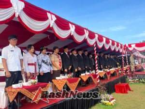 Danramil Kapten Inf Abdul Mukib Bersama Forkopimcam Sukseskan Upacara Peringatan Proklamasi ke-80