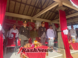 Kapolsek Pupuan Hadiri Upacara Hari Kemerdekaan RI Ke-80 di Lapangan Umum Kecamatan Pupuan