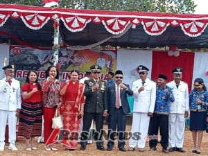 TNI dan Masyarakat Bersatu: Danramil 1621-01/Kota Soe Hadiri Upacara HUT RI ke-80 di Kec. Kuatnana dengan Semangat dan Khidmat.