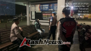 Polres Tabanan Gelar Blue Light Patrol, Pastikan Keamanan Warga di Tempat Keramaian Malam Hari