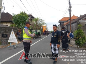 Bhabin Desa Subamia Hadir Amankan kegiatan Ngaben