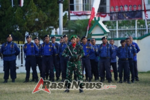 Sinergitas Terwujud dalam Upacara Penurunan Bendera di Kantor Wali Kota Bima