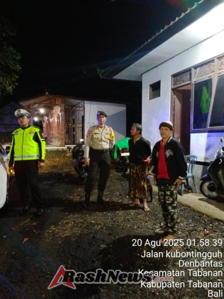 Patroli Biru Polres Tabanan Jaga Keamanan Malam, Antisipasi Kejahatan 3C