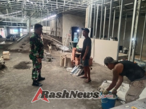 Dukung penyelesaian pembangunan Dapur Sehat Makan Bergizi Gratis, Danramil 1623-06/Selat pantau langsung ke lokasi.
