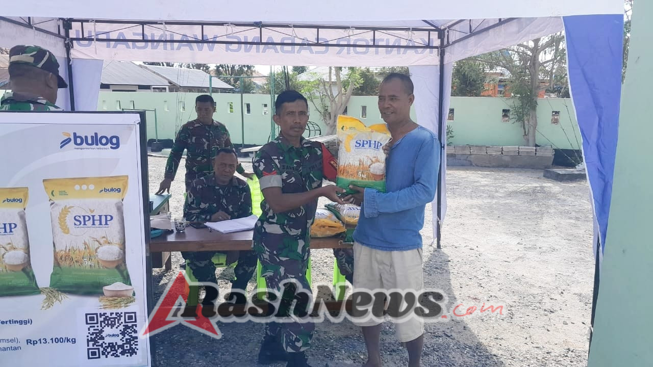 Pasar Murah Koramil Waingapu-Bulog Disambut Antusias Masyarakat