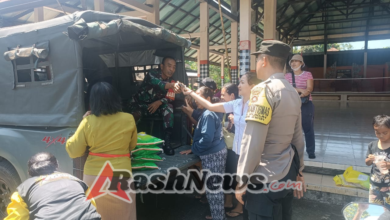 Dukung Ketahanan Pangan, Kodim Tabanan Distribusikan Beras SPHP ke Desa Banjar Anyar dan Kukuh