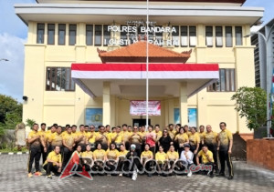 Hari Jadi Polwan ke-77, Polres Bandara Gelar Jalan Santai dan Senam Bersama