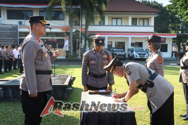 Sertijab Kabag SDM, Kabag Ren, Kasat Reskrim dan Kapolsek Selemadeg Timur di Polres Tabanan Berlangsung Khidmat