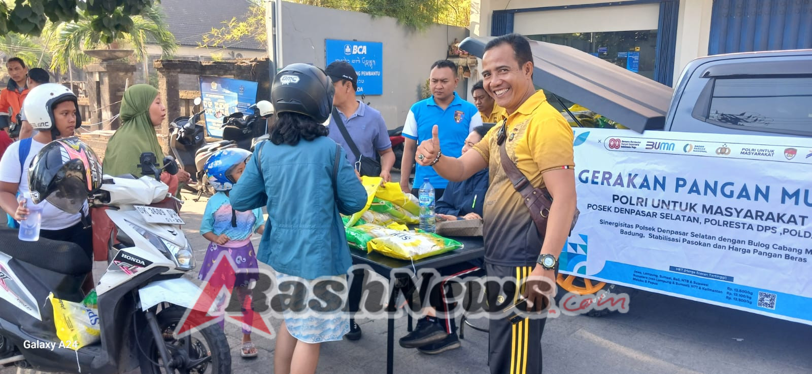 Polsek Denpasar Selatan Gelar Gerakan Pangan Murah di Kelurahan Sesetan