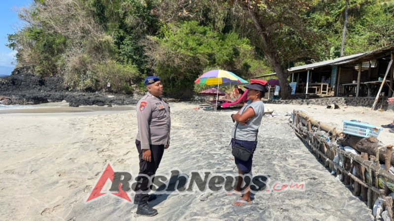 Jaga Keamanan Wisata Bahari, Sat Polairud Karangasem Awasi Aktivitas di Pantai Bias Tugel”