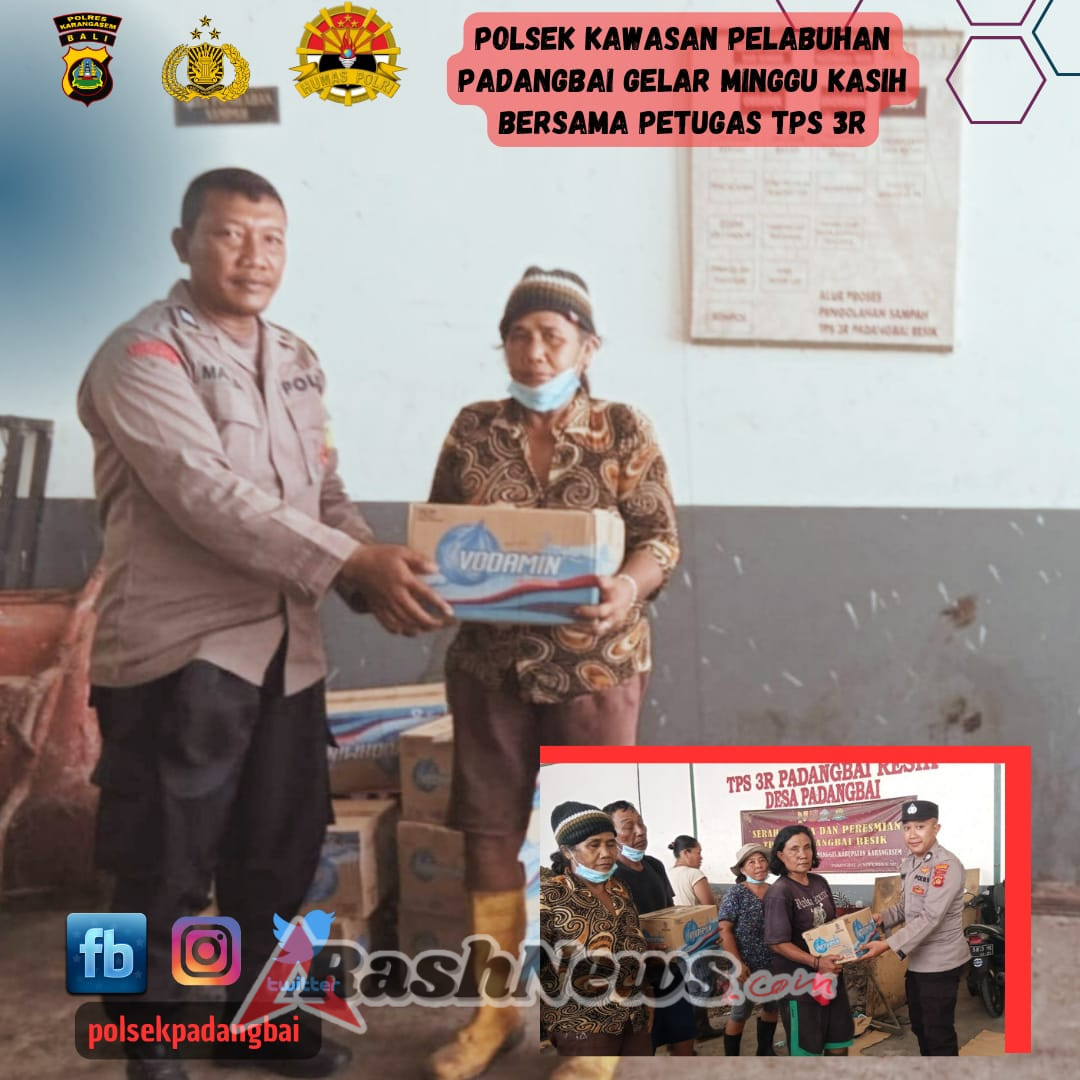 Polsek Kawasan Pelabuhan Padangbai gelar Minggu Kasih bersama Petugas TPS 3R