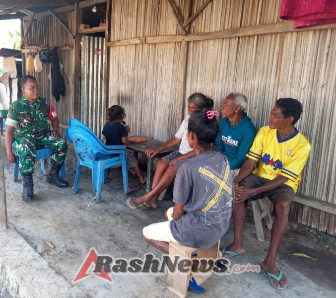 Babinsa Koramil 1618-05/Biut Laksanakan Anjangsana, Ajak Warga Jaga Kerukunan Keluarga