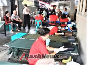Babinsa Dangin Puri Kaja Dampingi Donor Darah oleh GBI Shallom dan PMI RS. Tabanan