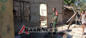 Peduli Kepada warga Babinsa Bantu Bangun Rumah.