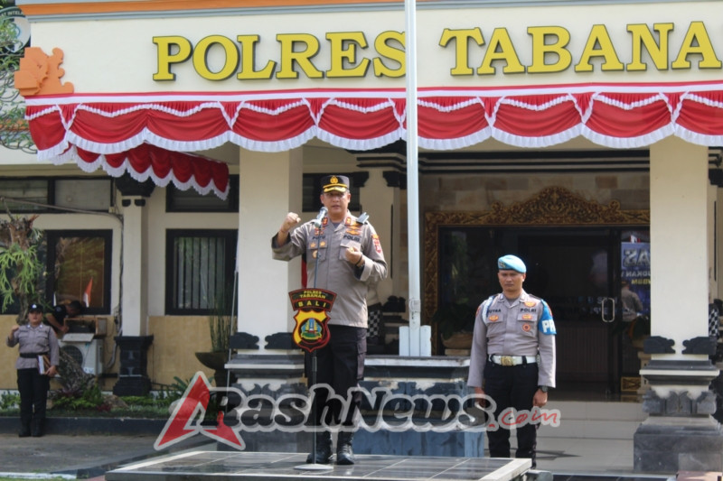 Kapolres Tabanan Tekankan Kesiapsiagaan dan Netralitas Personel Saat Apel Jam Pimpinan