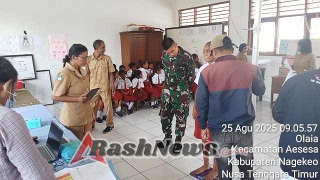 Bertempat di SDN Nataia dan Puskesmas Danga, Kompi Kesehatan Yonif TP 834/WM melaksanakan Cek Kesehatan Gratis.