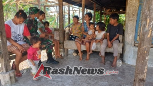 Wujud Kepedulian Babinsa, Komsos dengan Ibu Menyusui di Umbu Ratu Nggay Barat