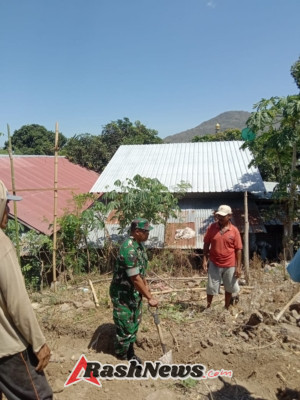 Babinsa Bersama Warga Kempo Kokohkan Persaudaraan Lewat Pembangunan TPQ