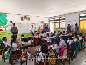 Program Makan Bergizi Gratis Sentuh TK hingga SMA di Pantai Baru, Babinsa Hadir Beri Dukungan