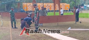 Babinsa Koramil 1628-02/Sekongkang Ikut Berpartisipasi dalam Persiapan MTQ Kabupaten Sumbawa Barat