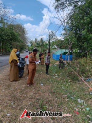 Wujud Kemanunggalan TNI-Rakyat, Babinsa Bersama Aparat Kelurahan Dampingi Warga dalam Pengukuran Tanah