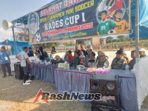 Dukung Sportivitas, Babinsa Pemasar Hadir dalam Pengamanan Kades Cup I