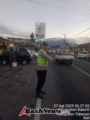 Polsek Baturiti Tingkatkan Keamanan Melalui Pelaksanaan Strong Point pagi