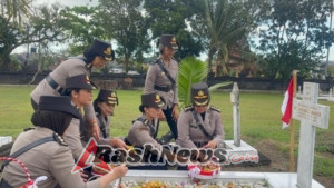 Polwan Polres Tabanan Jadi Tuan Rumah Ziarah Rombongan HUT Polwan ke-77 di TMP Pancakatirta