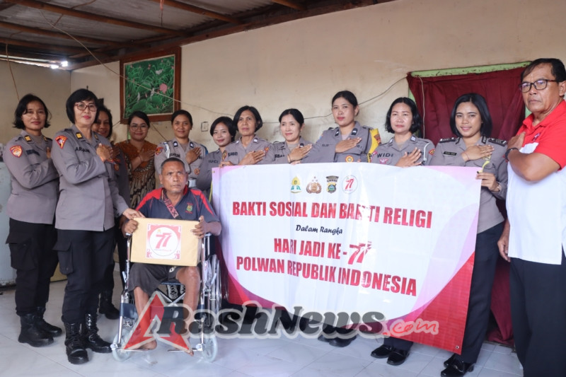 Polwan Polres Karangasem Gelar Bakti Sosial untuk Penyandang Disabilitas