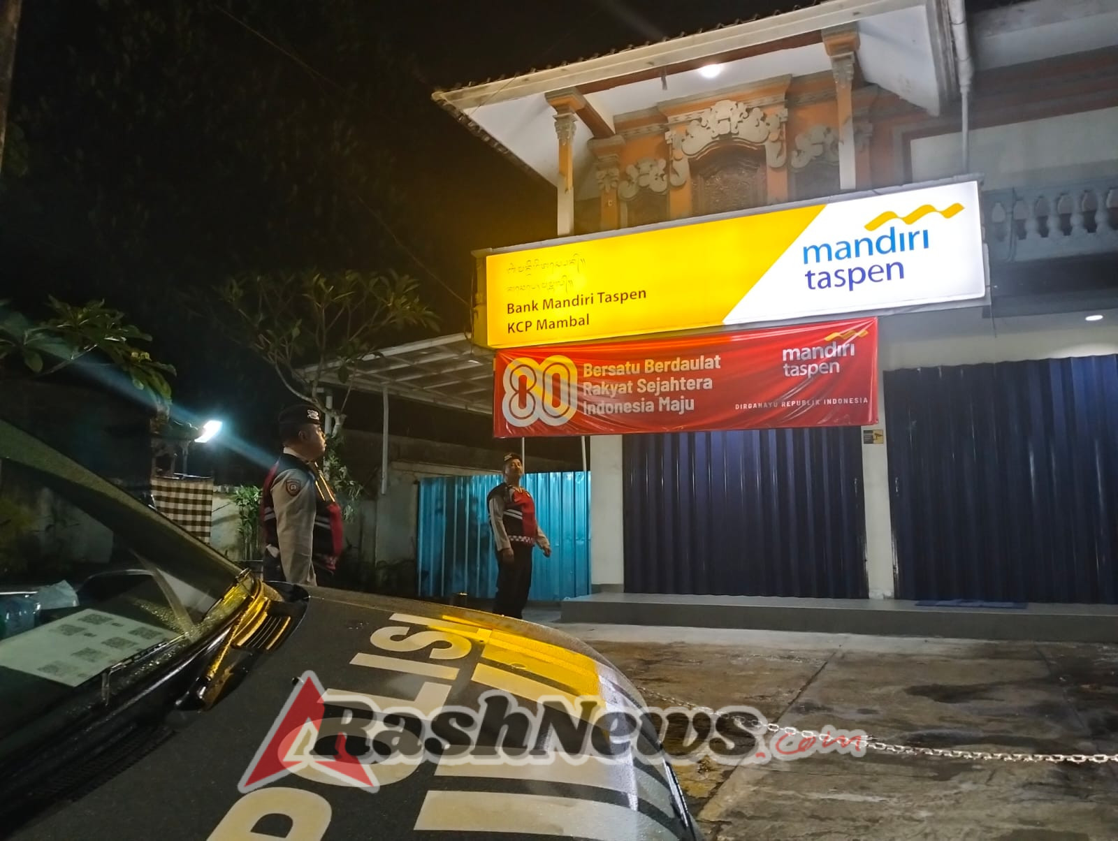 Patroli Samapta Polsek Abiansemal Sambangi Bank Mandiri, Pastikan Situasi Aman