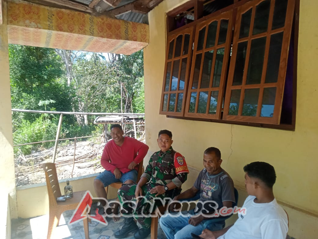 Babinsa Pratu Yudha Santoso Aktif Jaga Kondusivitas di Wilayah Maurole