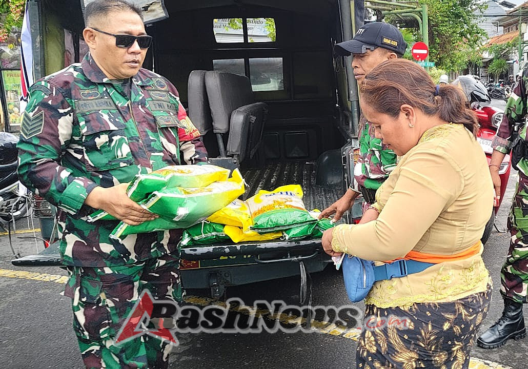 Gerakan Pangan Murah Kodim 1611/Badung Membantu Masyarakat Kuta dengan Beras Murah