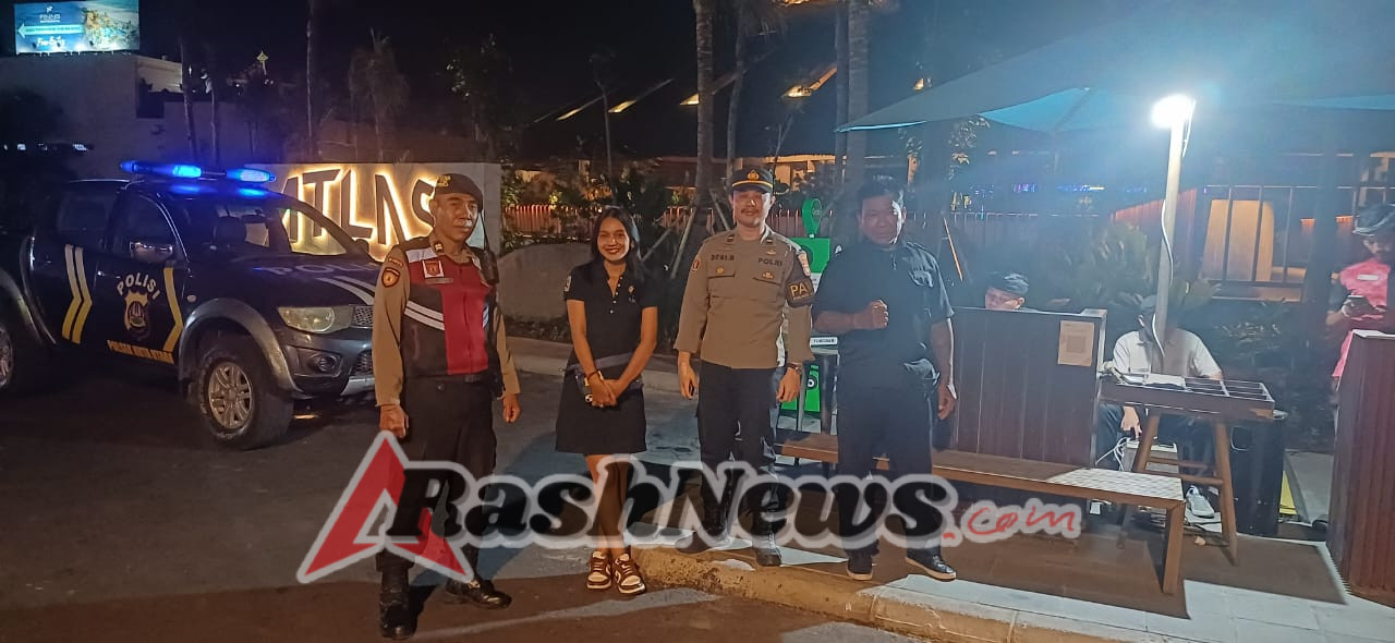 UKL Polsek Kuta Utara Patroli  Sambangi Atlas Beach Club Beri Rasa Aman Pengunjung