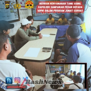 Berikan Kenyamanan Tamu Asing, Kapolsek Sampaikan Pesan kepada Sopir dalam Program Jumat Curhat